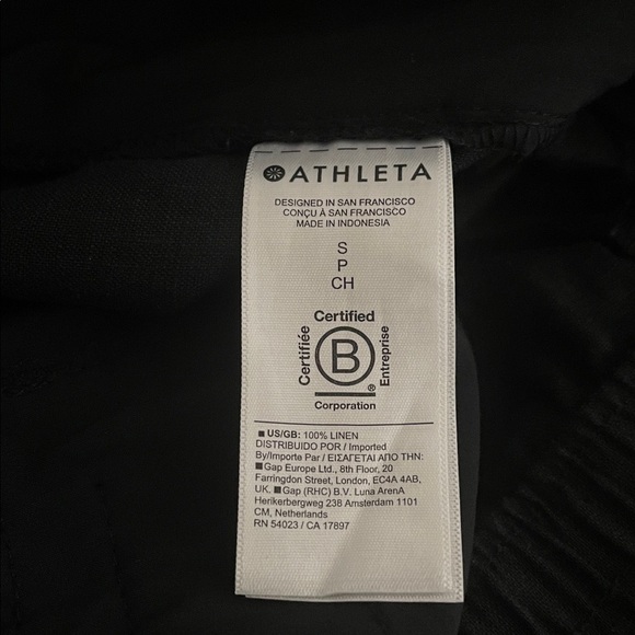 Athleta Retreat Linen Ankle Pant Black Small Style 851027 Easy-Care Lightweight - Picture 8 of 12